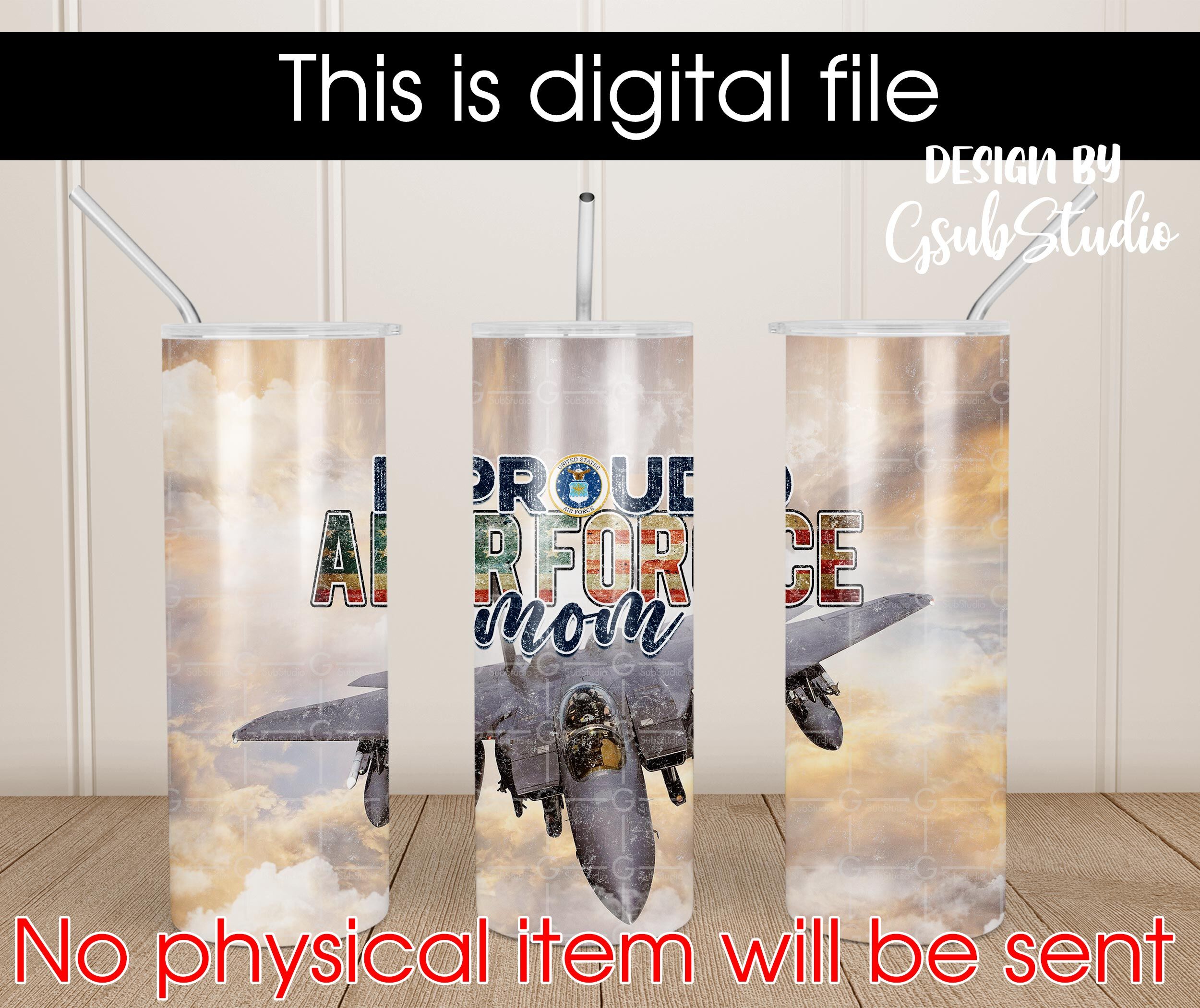Proud Air force mom 20oz Tumbler wrap