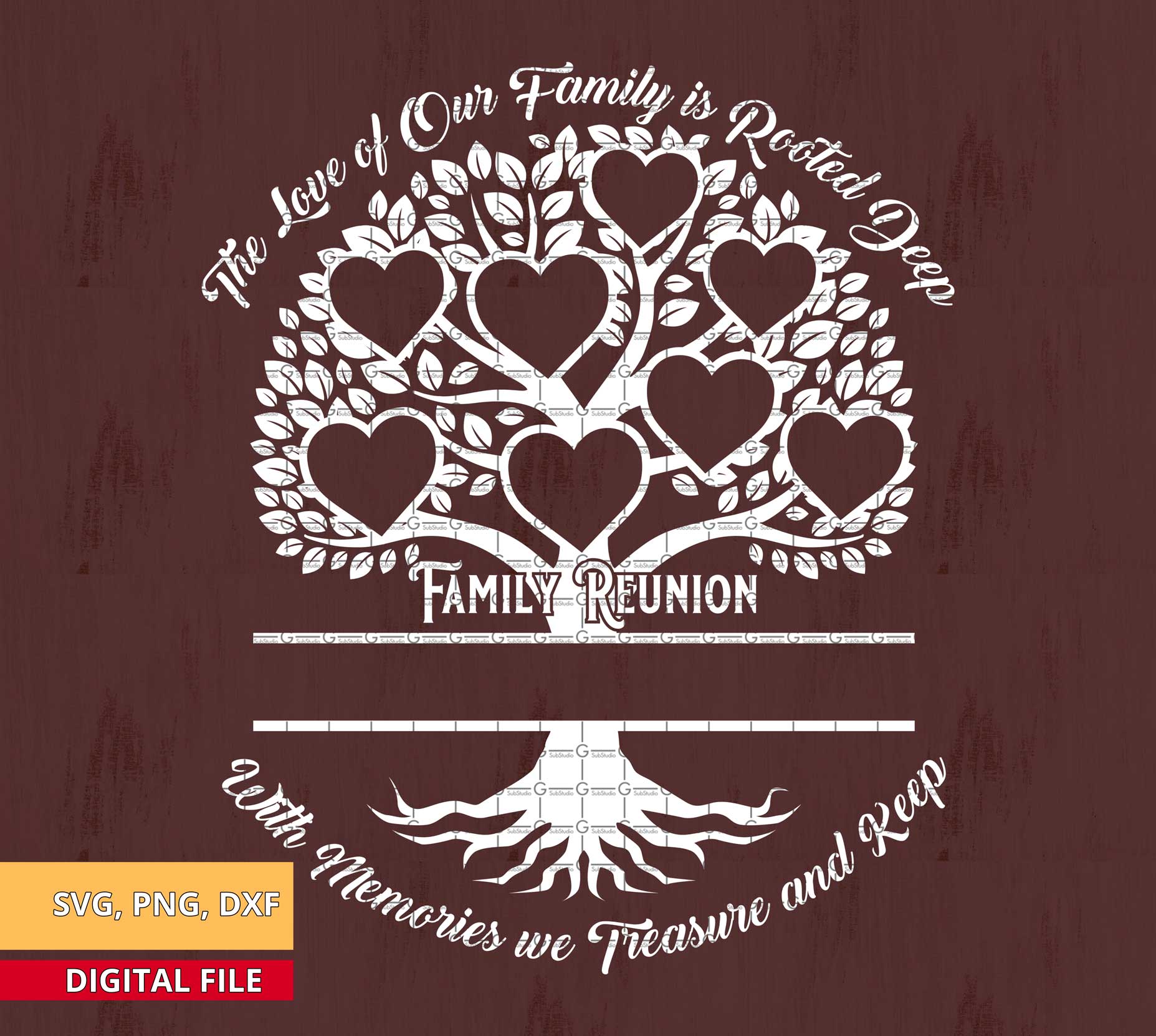 Family Tree members Svg, bundle of two, Family Heart Tree Svg/png.dxf file, Family reunion svg file for Circut, Family Tree SVG File for names - Image 3