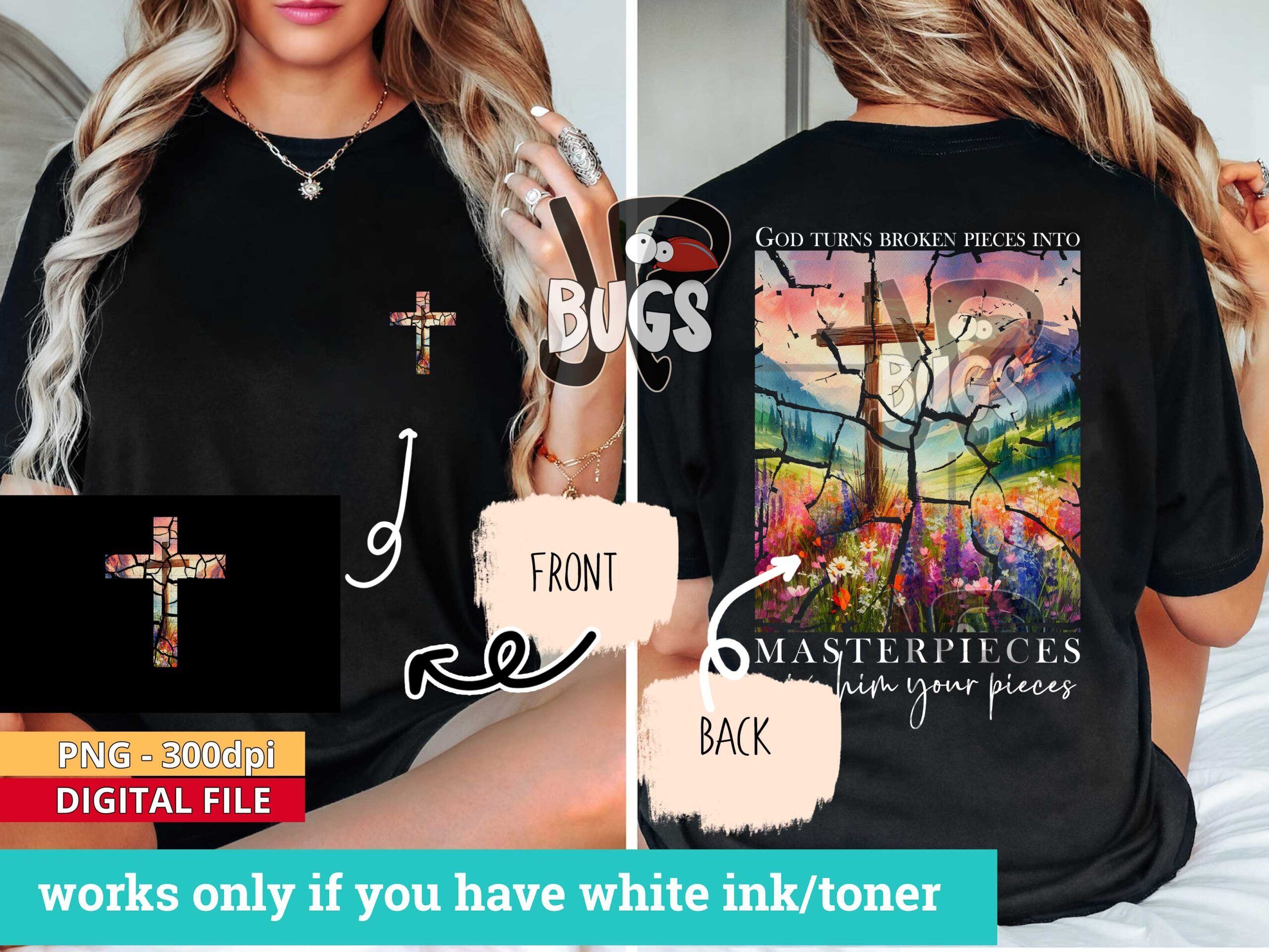 God Turns Broken Pieces into Masterpieces PNG - Image 3